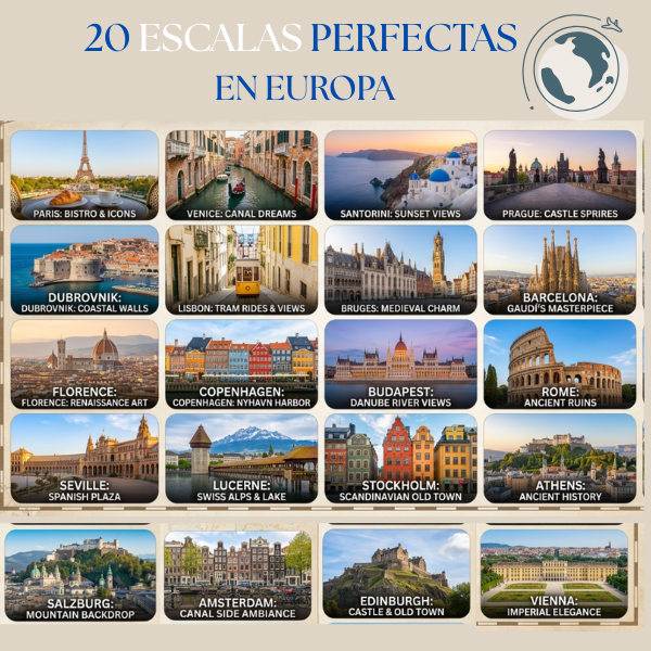 20 Escalas Perfectas en Europa - Guía de Tripulante (PDF + Links con descuento)