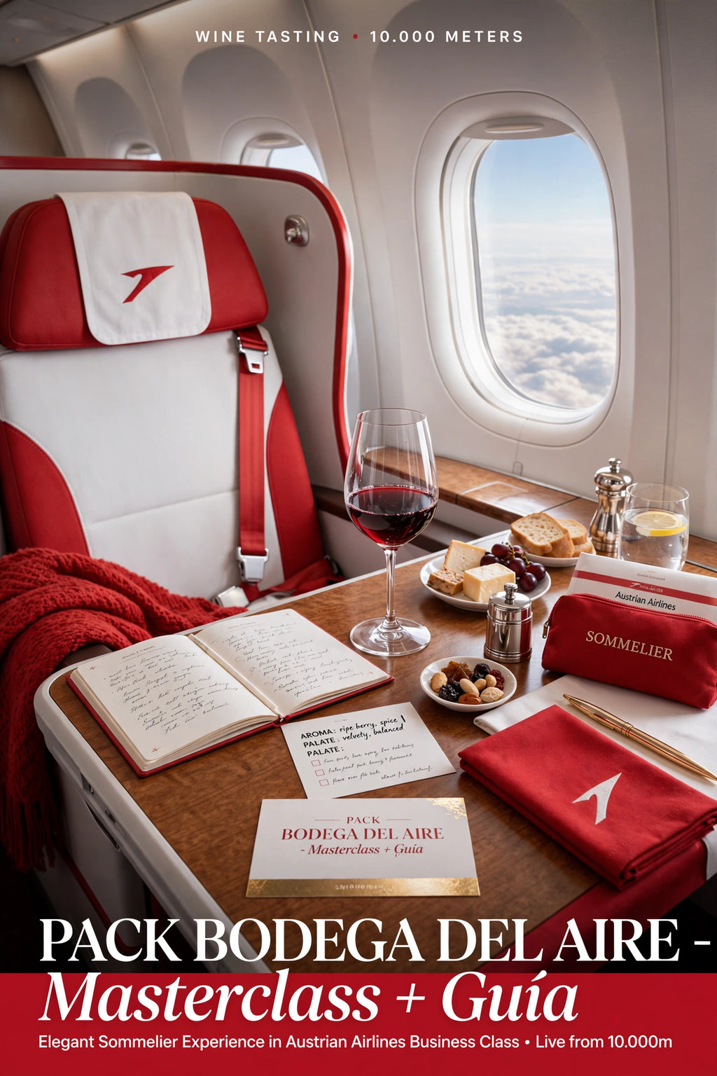 🍷✈️ Masterclass de Vino a 10.000 Metros - Acceso Inmediato | Escalas y Destinos