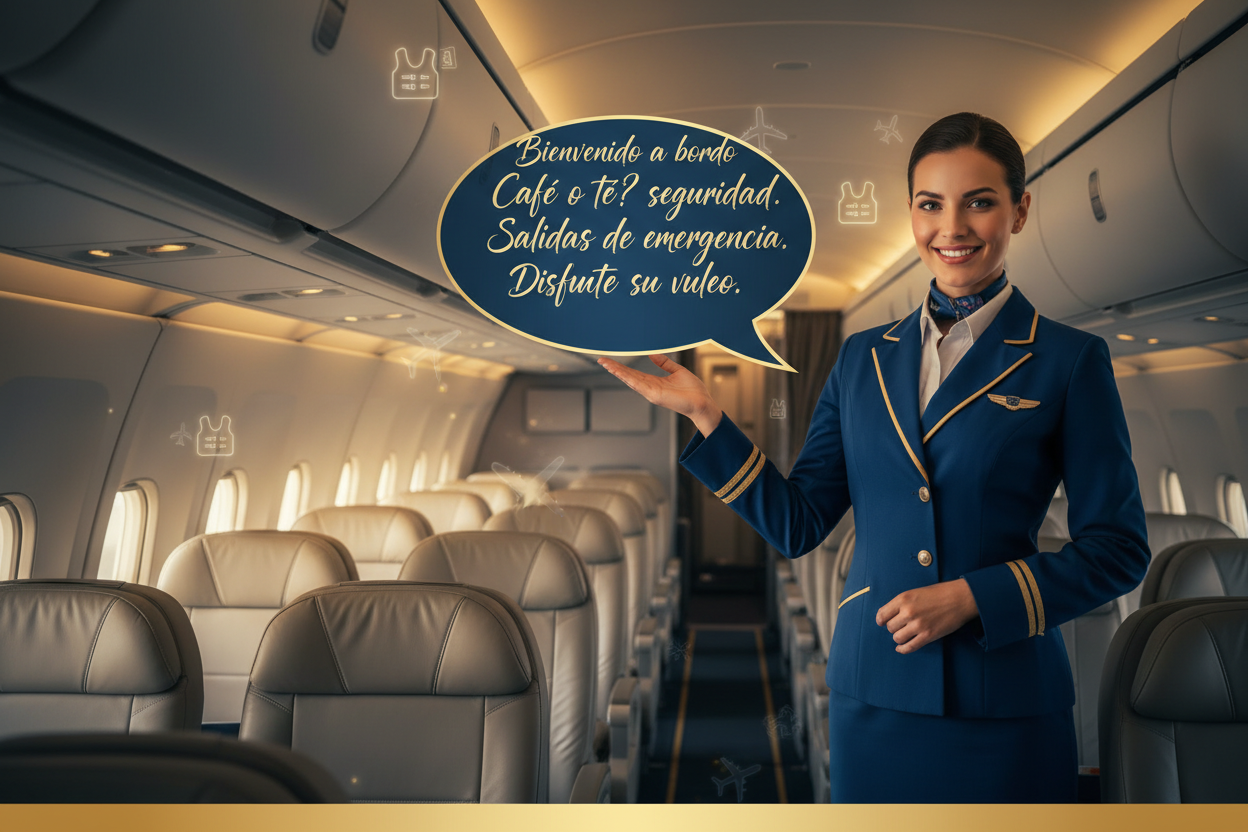 Spanisch für Flugbegleiter: Kommunikation, Service & Sicherheit an Bord
